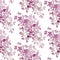 Seamless pattern. Pink flowers lilac. Vector background banner.