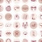 Seamless pattern pink girl accessories