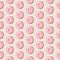 Seamless pattern with pink glazed Donuts.