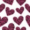 Seamless pattern pink Hearts animal print. Leopard heart vector illustration
