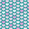 Seamless pattern from pink hearts on a turquoise background Decorative ornament of hearts for design of templates greeting cards