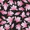 Seamless pattern of pink magnolias