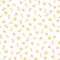 Seamless pattern with pink and orange paws, bones and balls