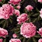 Seamless pattern with pink peonies. Delicate fashion illustration.