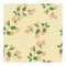 Seamless pattern with pink physalis flowers on curved branches of a plant with green leaves