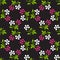 Seamless pattern with pink raspberry