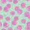 Seamless pattern with pink roses on cute curls in