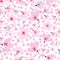 Seamless pattern of pink spring Sakura blossom