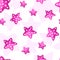 Seamless pattern pink starfishes isolated on white background. Cute sea template for textile, fabric, gift wrap, wallpapers
