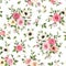 Seamless pattern with pink and white roses, lisianthus and anemone flowers. Vector illustration.