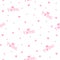 Seamless pattern with pink words twins, crowns, hearts and stars