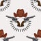 Seamless pattern with pistols, hats and cartridges