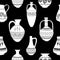 Seamless pattern with pitchers. Decoration pattern.