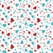 Seamless pattern with pixel hearts. Valentines day. Vector background.