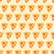 Seamless pattern with a pizza with salami. Vector illustration