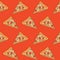 Seamless pattern with pizza slices. Vector illustration