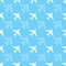 Seamless pattern with plane silhouettes on blue background