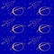 Seamless pattern with planet Saturn, spaceship and stars on dark blue background. Image by space theme. Outline drawing.