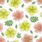 Seamless pattern with a plant Tribulus Terrestris -08