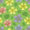 Seamless pattern with a plant Tribulus Terrestris -08