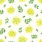 Seamless pattern with a plant Tribulus Terrestris 10