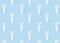 Seamless pattern from plastic cosmetics bottle on blue background.