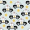Seamless pattern with police cars