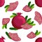 Seamless pattern with pomegranates. Decorative patterns of the pomegranate fruit. Shana Tova, Jewish New Year