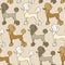 Seamless pattern of poodle dogs