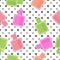 seamless pattern in pop art retro style. Abstract seamless pattern for girls Childish print. cosmetic pattern. Cosmetic tools