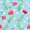 Seamless pattern with poppies