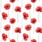 Seamless pattern with poppies, hand drawn illustration