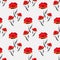 Seamless pattern with poppy. abstract Floral print