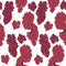 Seamless pattern with porphyra seaweed. Red algae. Edible seaweed. Vector hand drawn illustration.