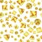 Seamless pattern with precious gem Citrine