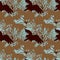 Seamless pattern with predatory birds silhouettes