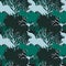 Seamless pattern with predatory birds silhouettes