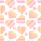 Seamless pattern, print, cute delicate striped hearts in pastel colors. Design for Valentine\\\'s Day. Textile, cover