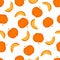 Seamless pattern with pumpkins isolated on white background.