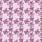 Seamless pattern with purple brushed daisy flowers. Pastel light pink background. Grunge simple backdrop