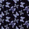 Seamless pattern with purple butterflies