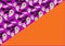 Seamless pattern of purple haloween background. Halloween ghosts and bats background for flyers and advertisement
