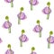 Seamless pattern with purple poppies on a white background.