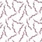 Seamless pattern with pussy willow branches drawing in watercolor