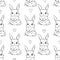 Seamless Pattern Rabbit. Hand Drawn Bunny, print design rabbit background. Vector Seamless. Print Design Textile for