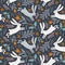 Seamless pattern with rabbit. Winter background. Vector