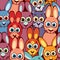 Seamless pattern with rabbits. Childish wallpaper and textile.