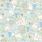 Seamless pattern with rabbits and eggs. Vector graphics