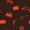 Seamless pattern with railroad icons