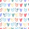 Seamless pattern with rainbow-colored hearts. LGBT concept